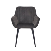 Chaise de salle à manger Luna - Velours marron
